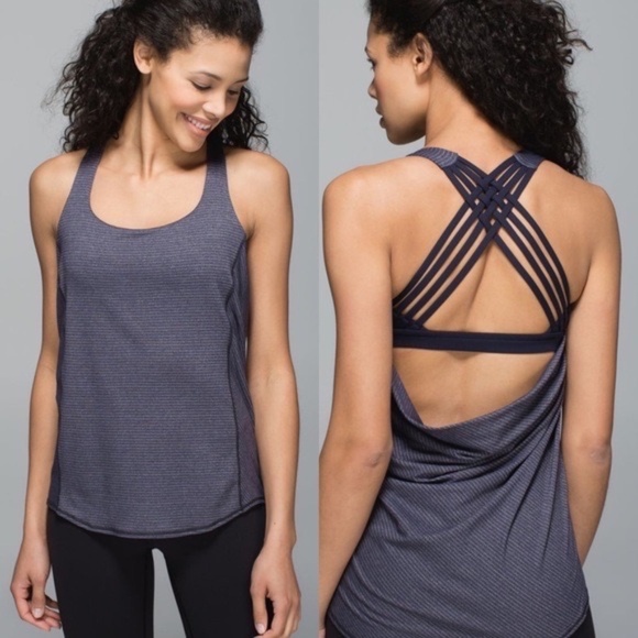 lululemon athletica Tops - 1037 lululemon Wild Tank - Size 4 - Heathered Naval Blue - W1I80S